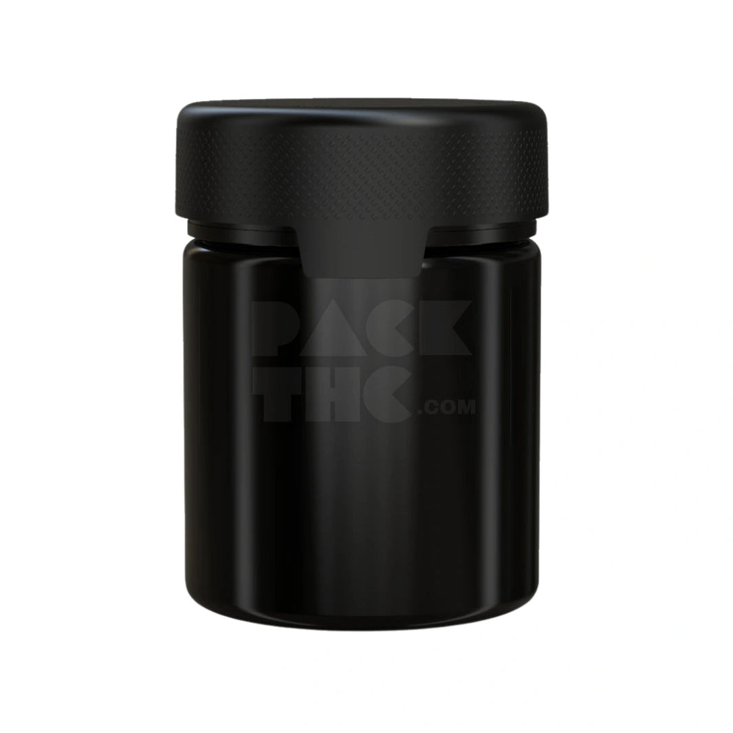 18 5oz 550cc aviator cr xl container with integrated liner tamper evident break off band opaque black container with opaque black closure 60 count