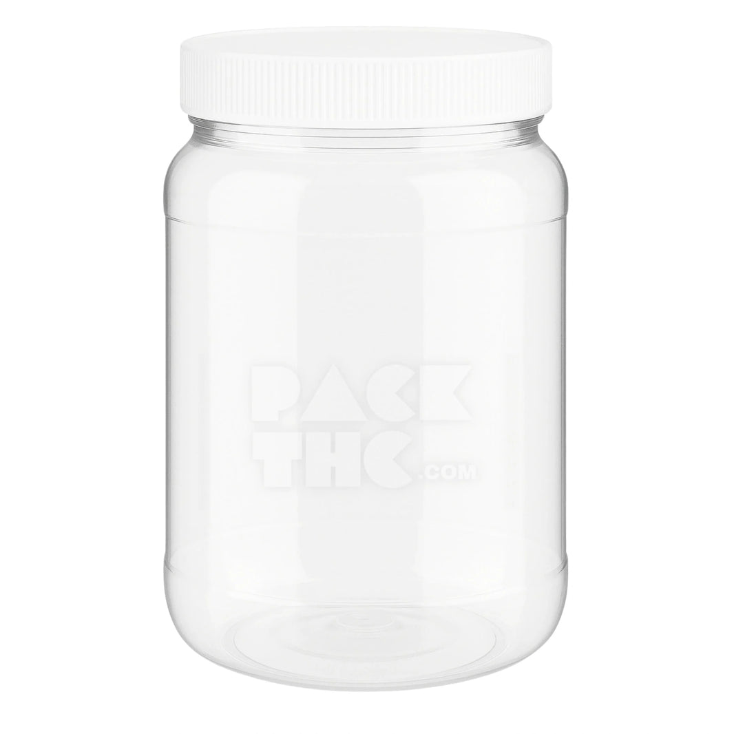 1 gallon clear pet wide mouth jar clear white lid