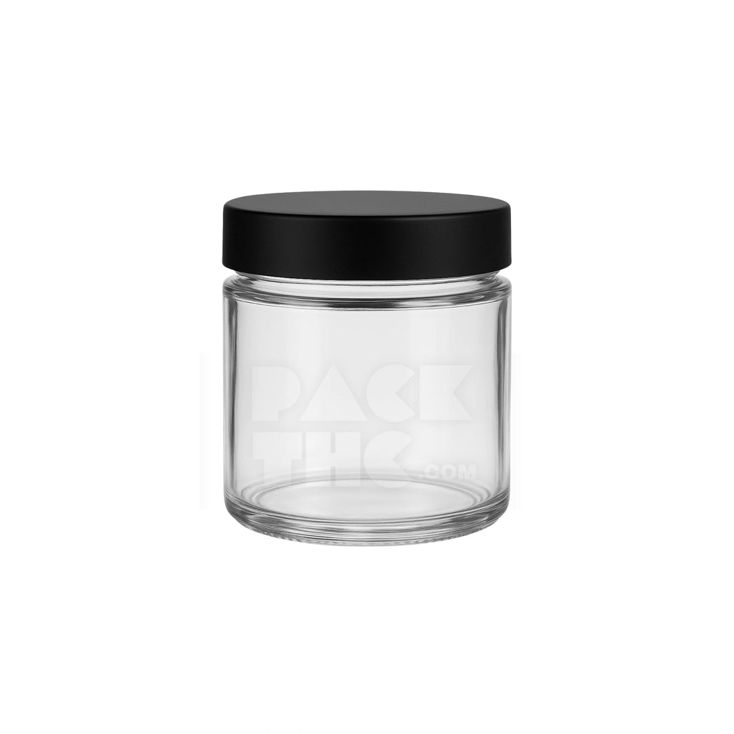 4oz clear screw top glass jar with matte black smooth lid