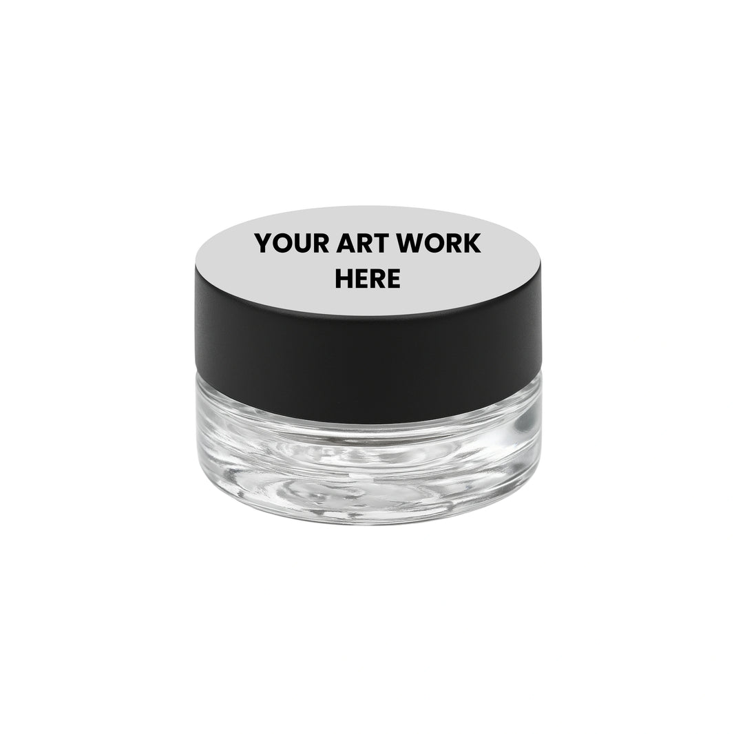 6 Ml Glass Child Safe Concentrate Container With Black Or White Cap With Labels & Application