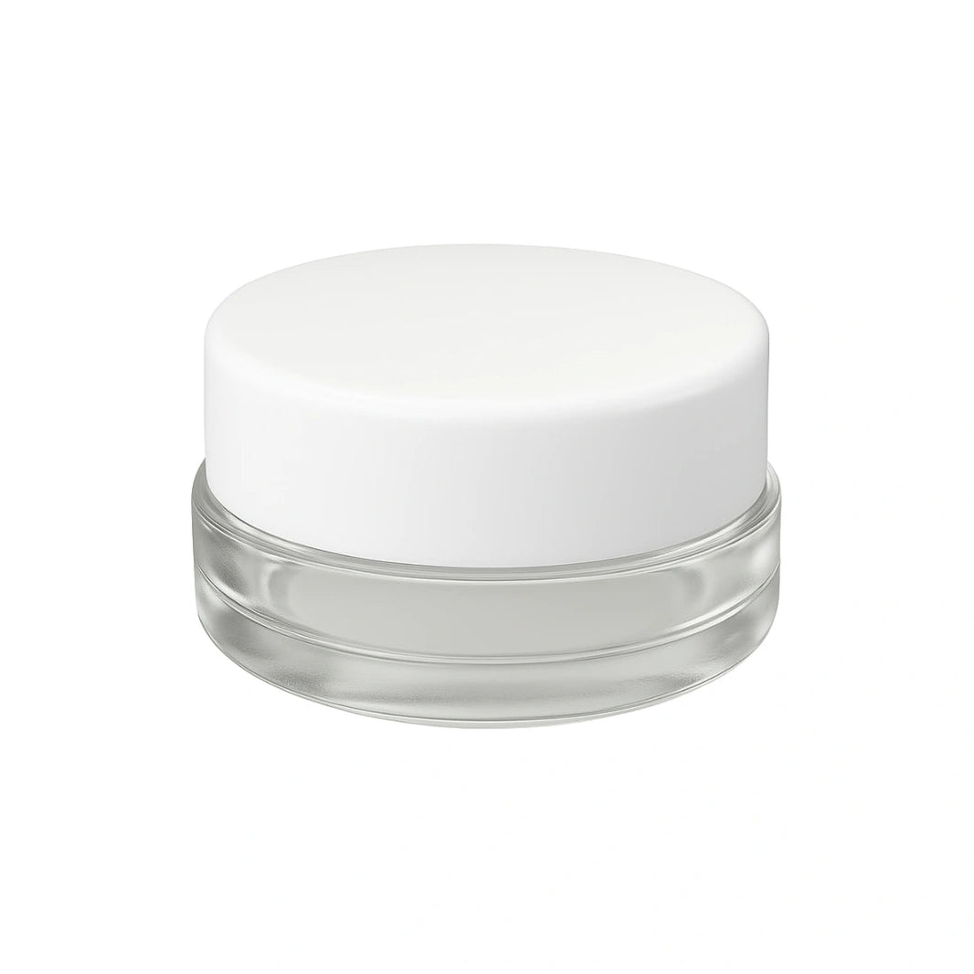 7 ml cr glass round concentrate container white lid