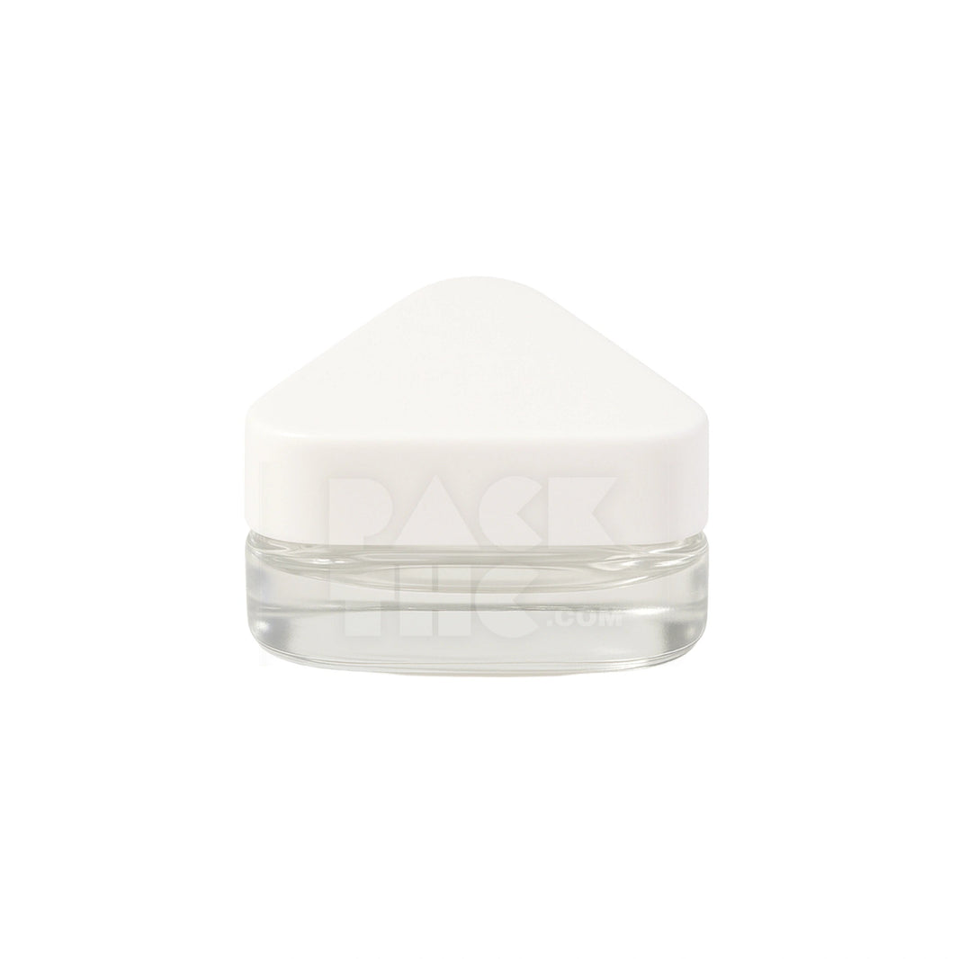 5 ml CR triangle glass concentrate container with white lid for luxury cannabis concentrates