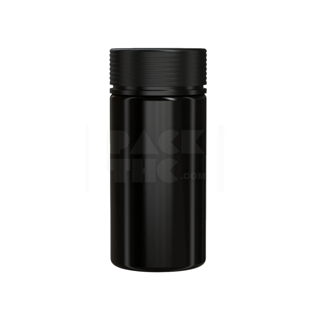 10OZ (300CC) SPIRAL WIDE MOUTH CONTAINER WITH INTEGRATED LINER & TAMPER EVIDENT BREAK-OFF BAND (OPAQUE BLACK CONTAINER WITH OPAQUE BLACK CLOSURE) - (120 count) Pack THC