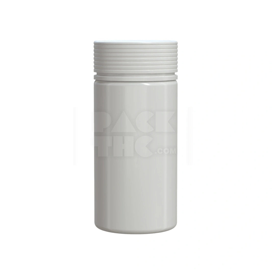 10OZ (300CC) SPIRAL WIDE MOUTH CONTAINER WITH INTEGRATED LINER & TAMPER EVIDENT BREAK-OFF BAND (OPAQUE WHITE CONTAINER WITH OPAQUE WHITE CLOSURE) - (120 count) Pack THC