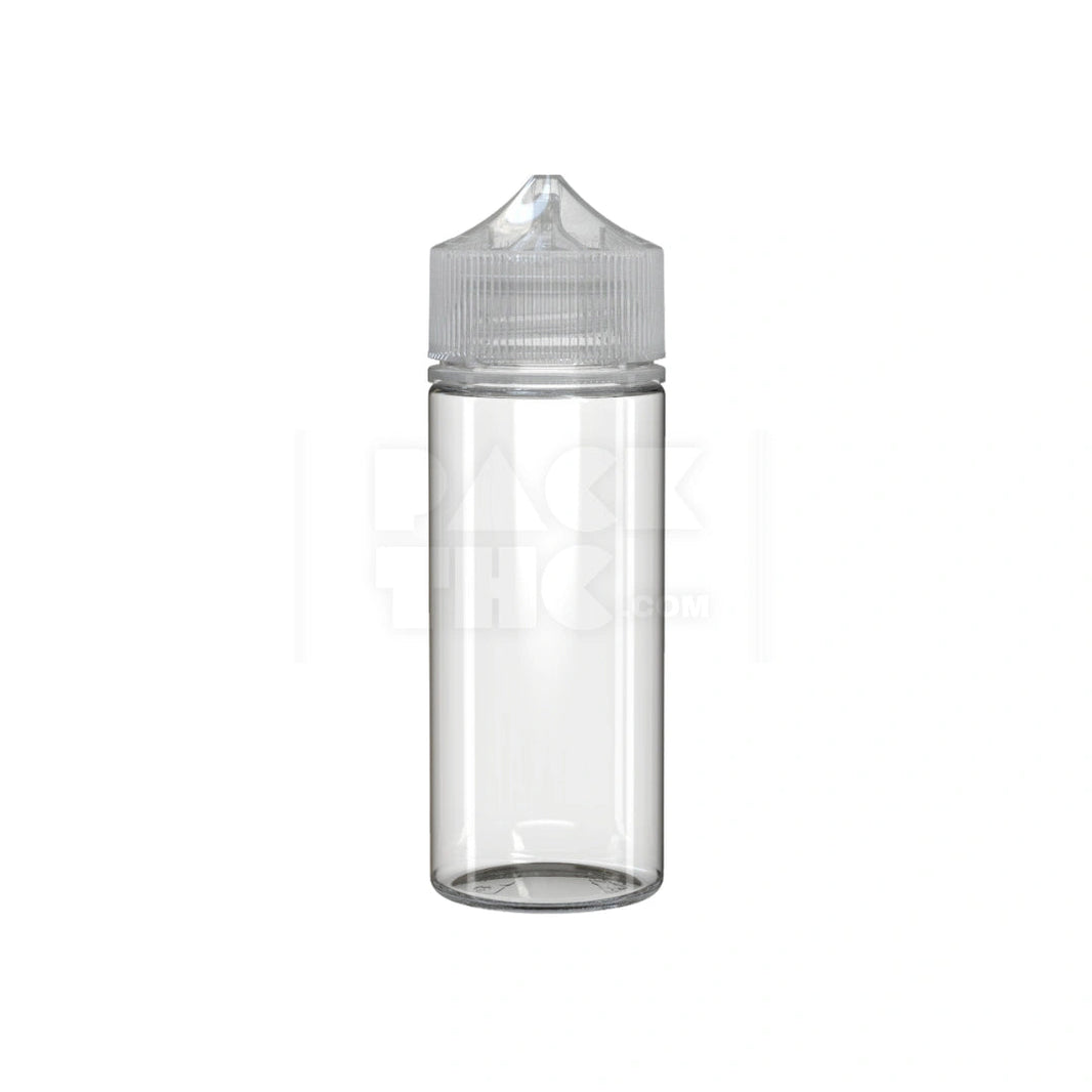 120ML V3 PET UNICORN BOTTLE WITH CR & TAMPER EVIDENT BREAK-OFF BAND (CLEAR NATURAL BOTTLE WITH CLEAR NATURAL CLOSURE) - (400 count) Pack THC