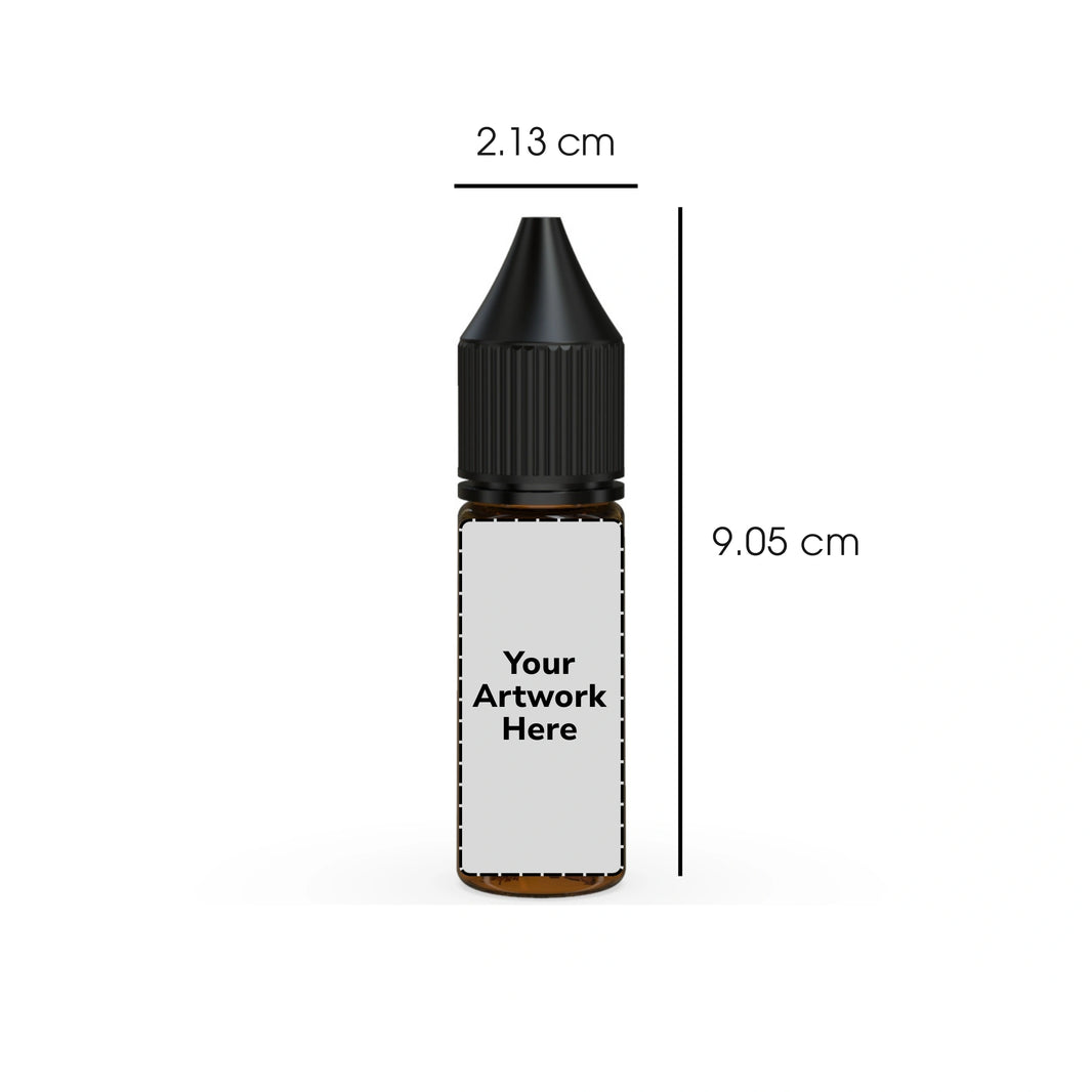 Chubby Gorilla 10ML V3 Unicorn Plastic Squeeze Bottle PET CR – Translucent Amber with Black Cap