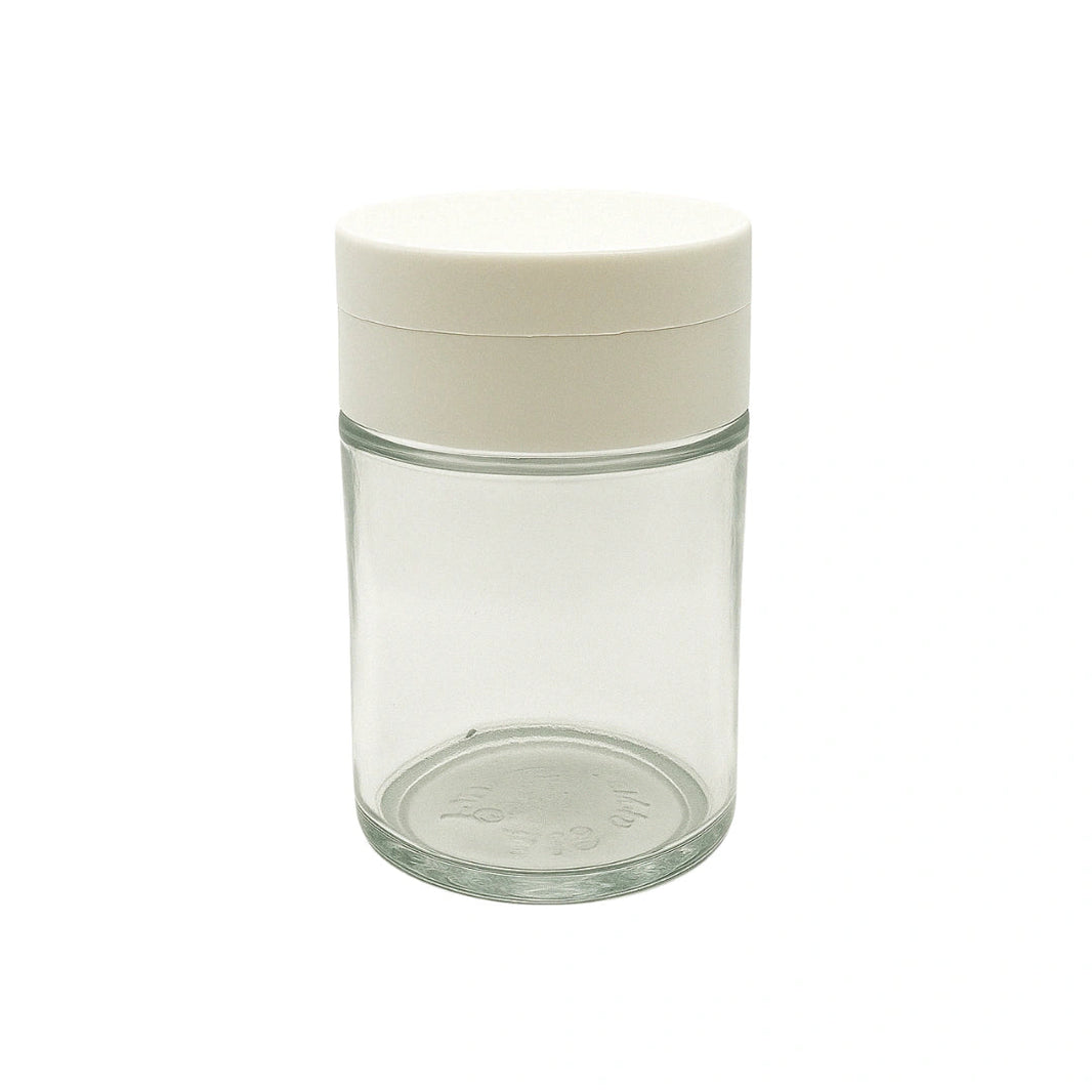 spice grinder with 4oz storage jar matte white