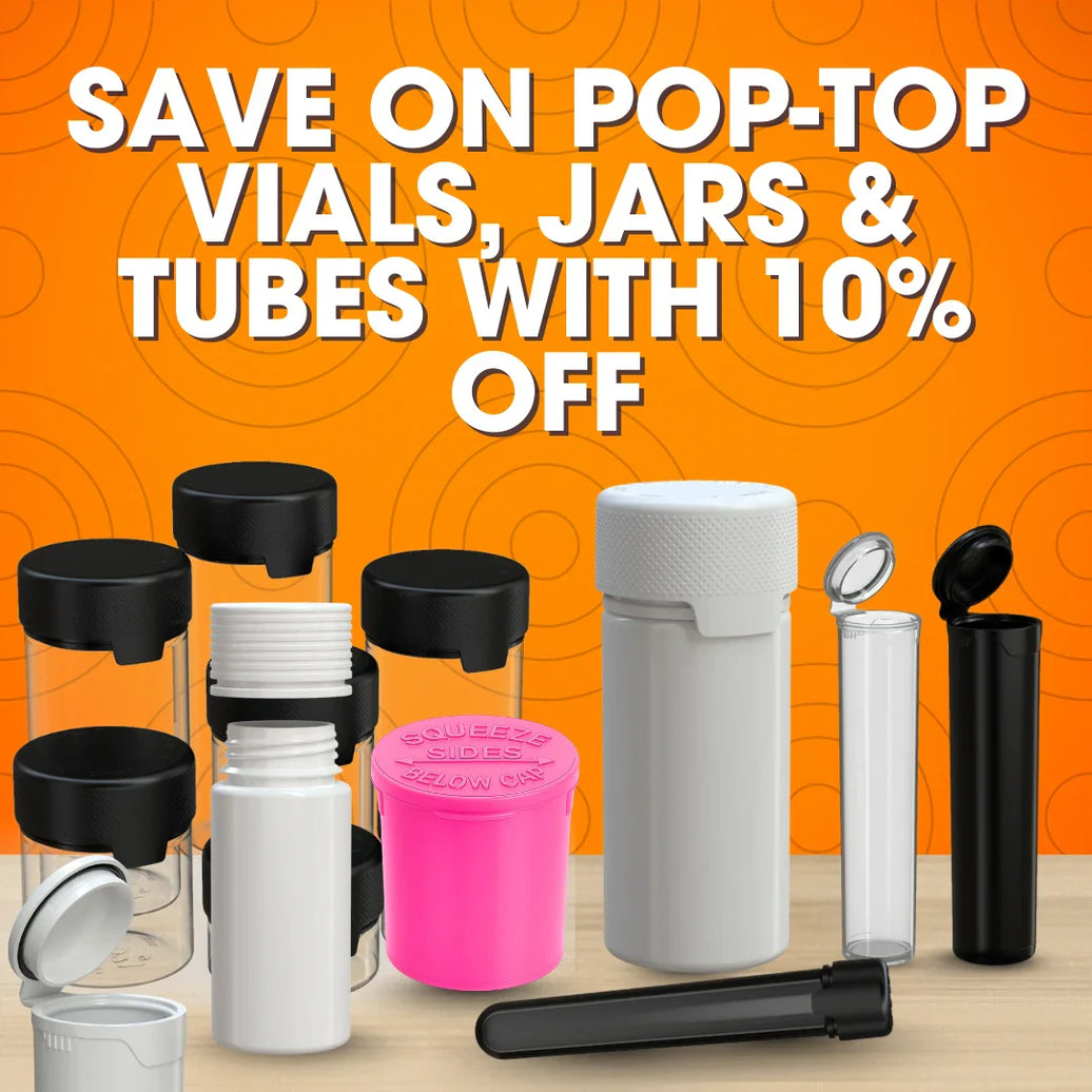 Halloween Day 2025: Save on Pop-Top Vials, Jars & Tubes with 10% Off