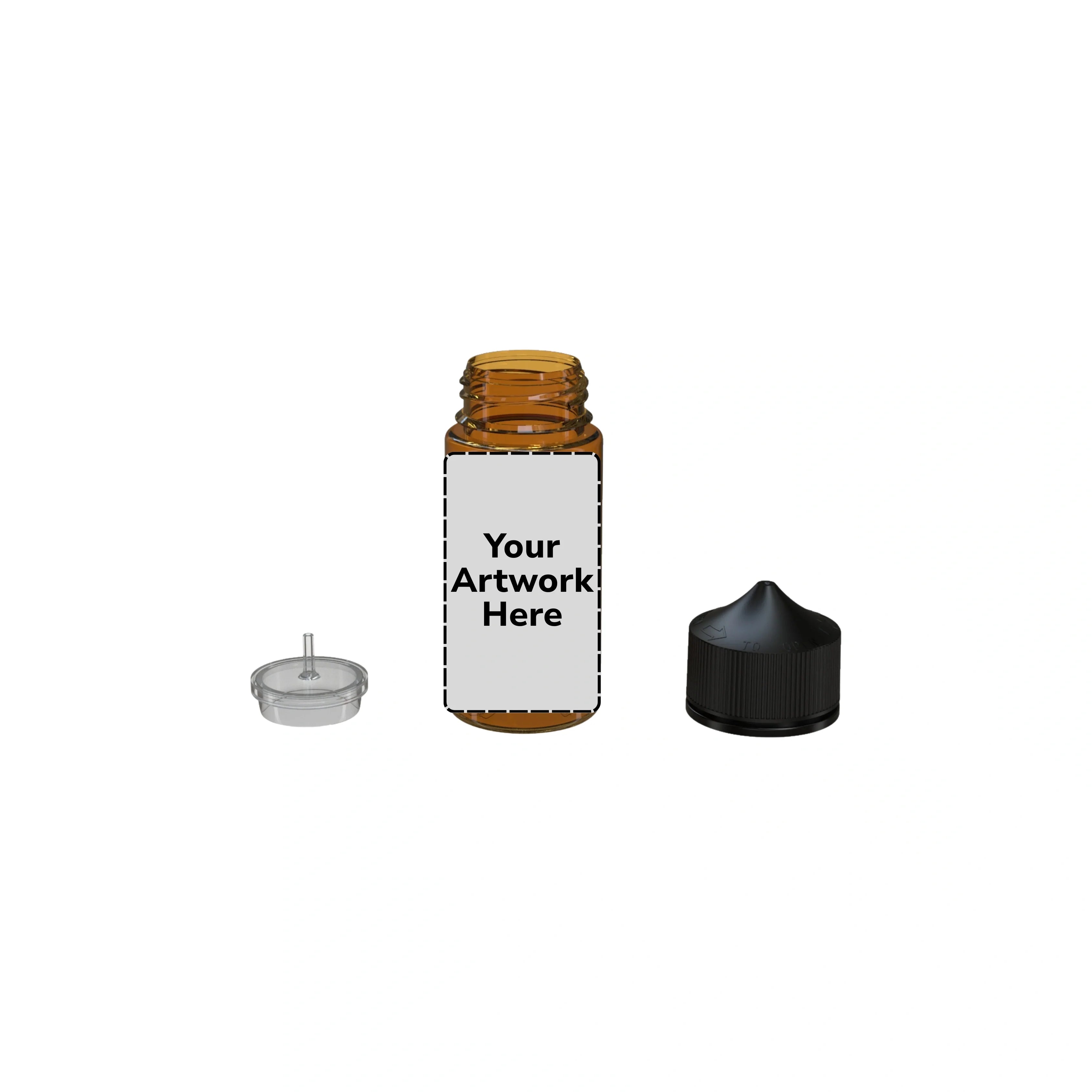 100ml v3 unicorn bottle translucent amber