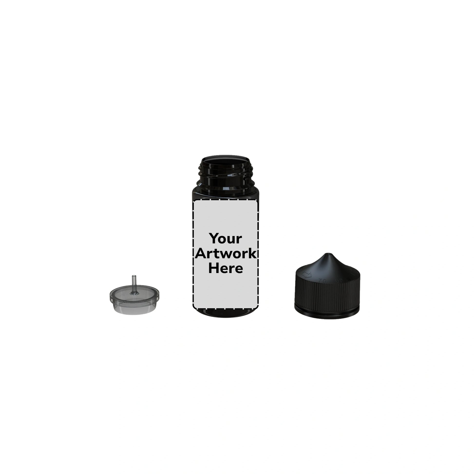 100ml v3 unicorn bottle translucent black