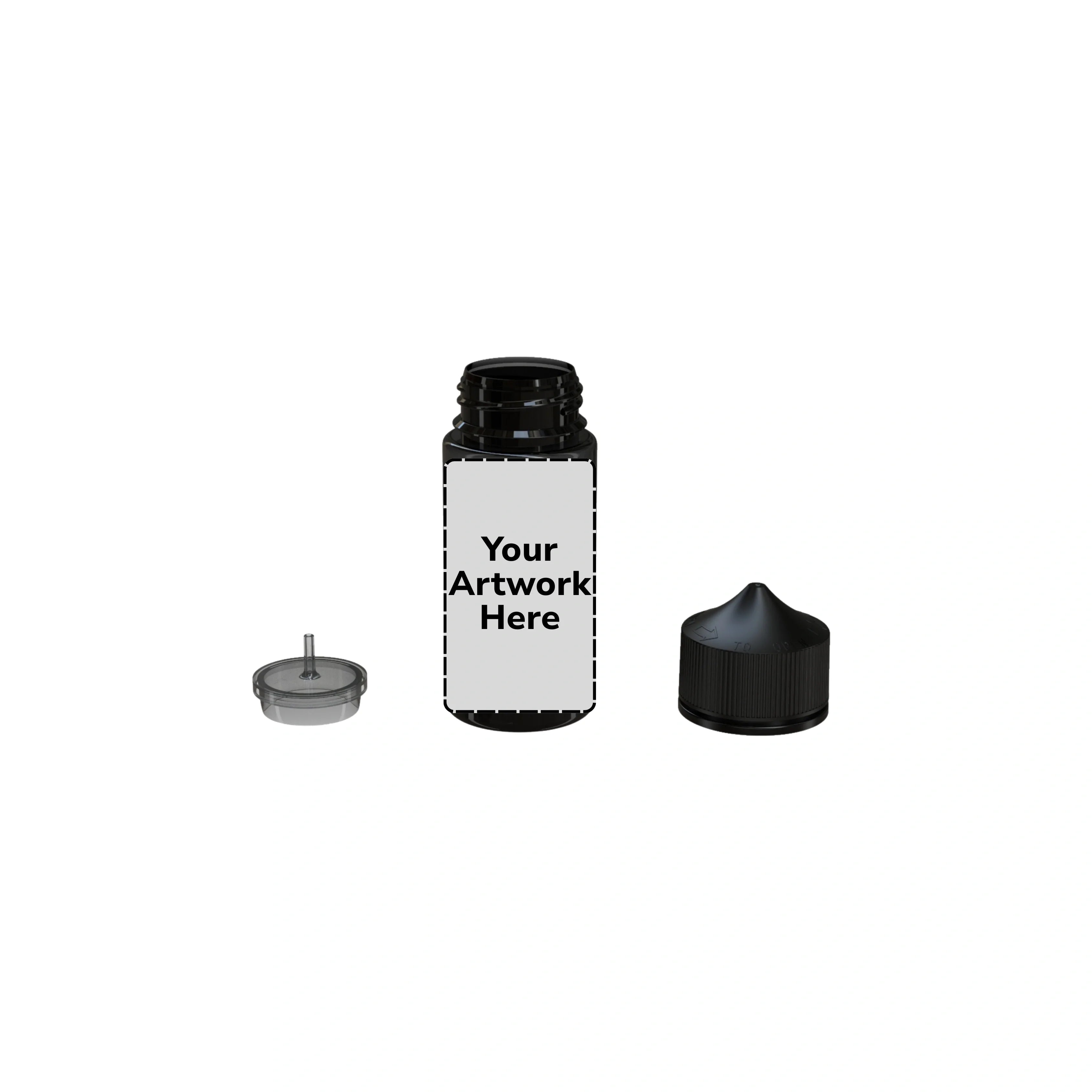 100ml v3 unicorn bottle translucent black
