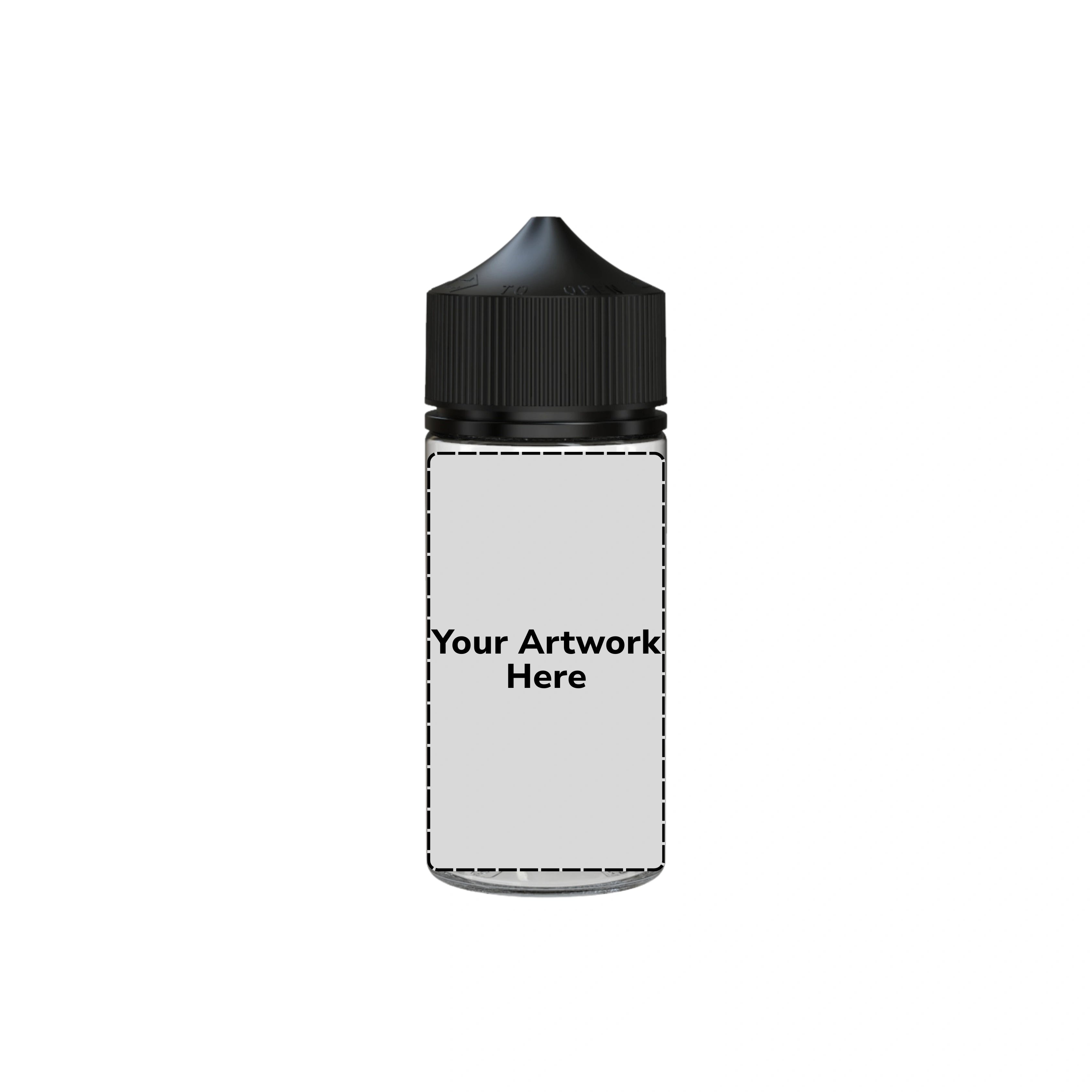 100ml v3 unicorn bottle clear black cap