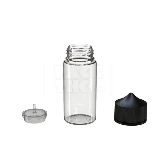 100ml v3 pet unicorn bottle cr clear natural black cap 400 count