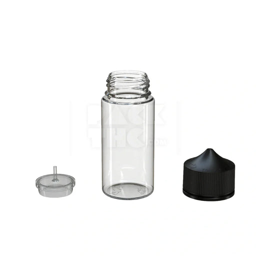 100ml v3 pet unicorn bottle cr clear natural black cap 400 count