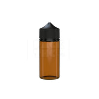 100ml v3 pet unicorn bottle cr translucent amber black cap 400 count