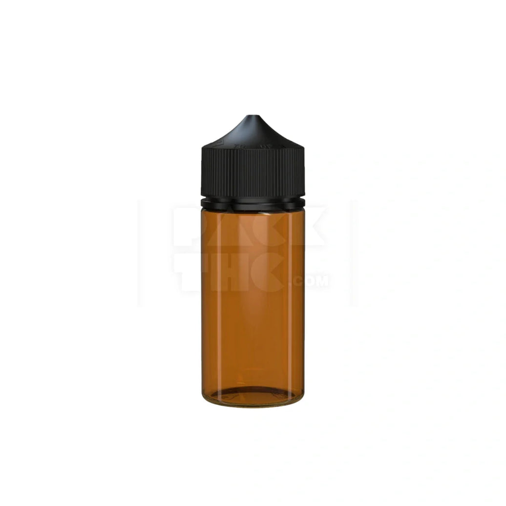 100ml v3 pet unicorn bottle cr translucent amber black cap 400 count