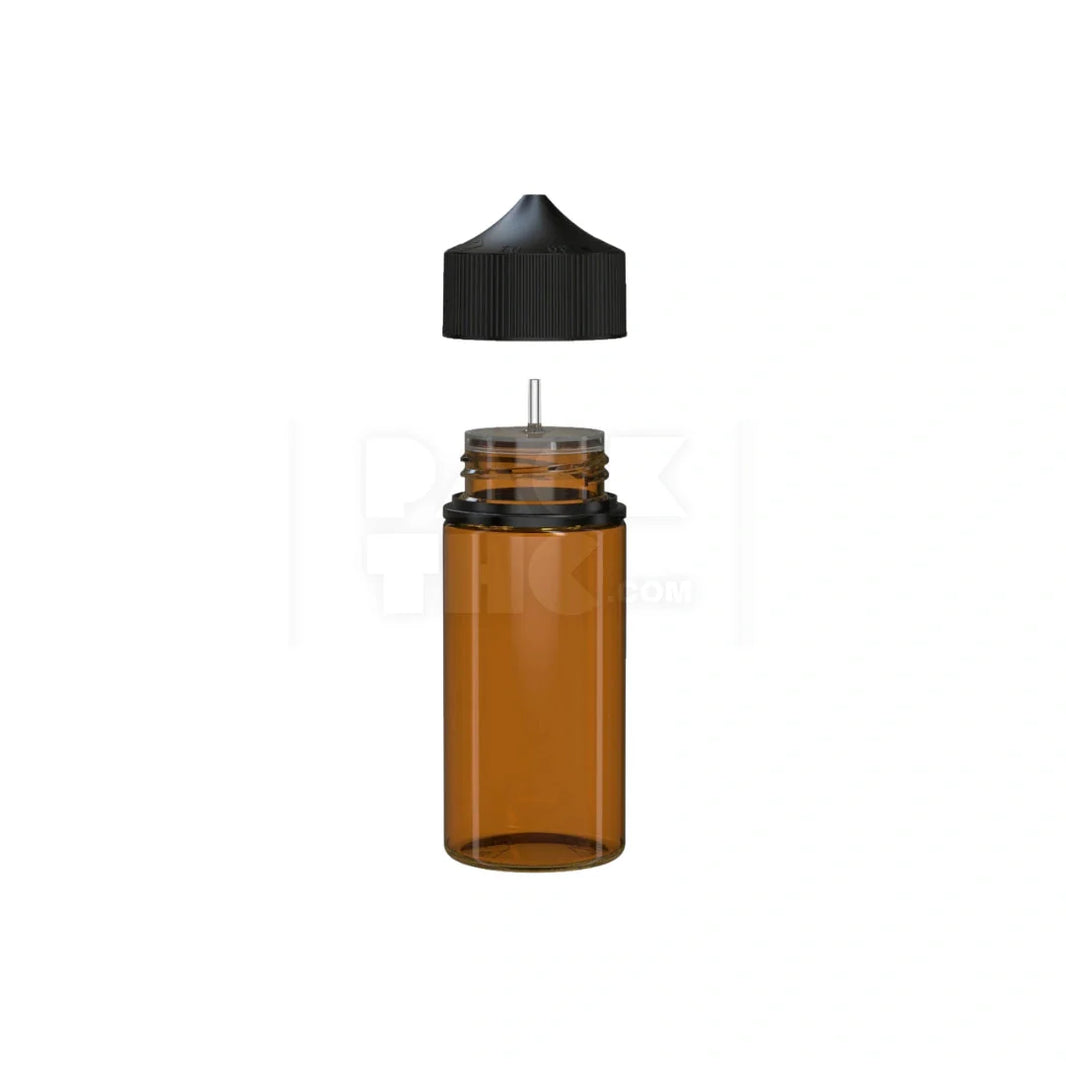 image 100ml v3 pet unicorn bottle cr translucent amber black cap 400 count
