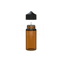100ml v3 pet unicorn bottle cr translucent amber black cap 400 count