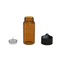100ml v3 pet unicorn bottle cr translucent amber black cap 400 count