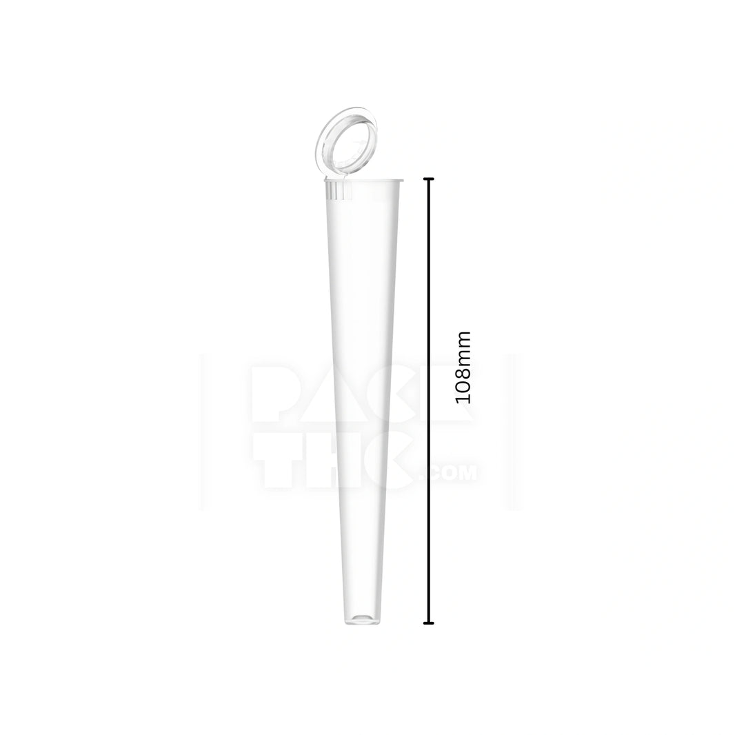 image 108MM CR PRE ROLL CONE POP-TOP TUBE - CLEAR | PackTHC - (1000)