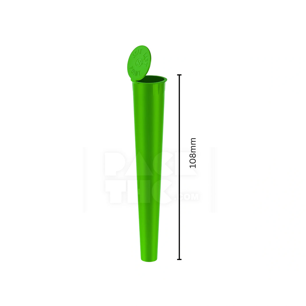 image 108MM CR PRE ROLL CONE POP-TOP TUBE - GREEN | PackTHC - (1000)