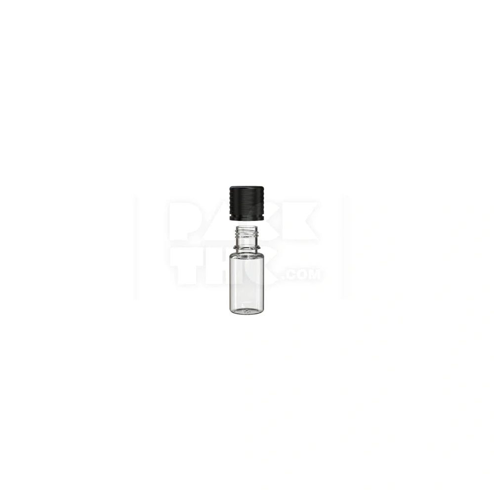 10ml spiral cr bottle clear natural black cap 1000 count