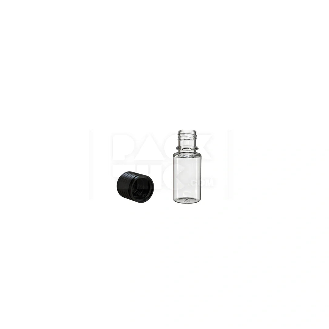 10ml spiral cr bottle clear natural black cap 1000 count