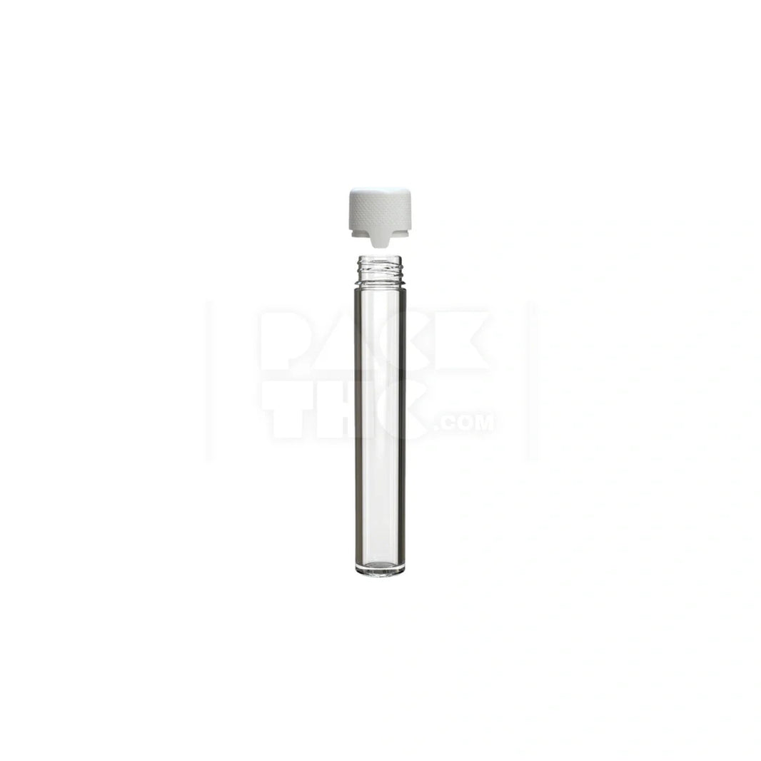 image 115mm aviator tube flat bottom clear natural white cap 500 count