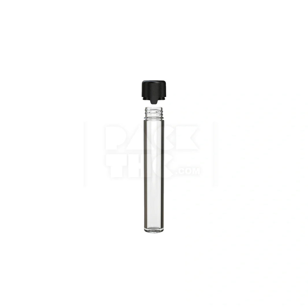 image 115mm aviator tube flat bottom clear natural black cap 500 count