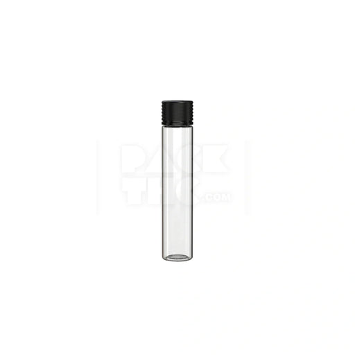 115mm aviator tube flat bottom clear natural black cap 500 count