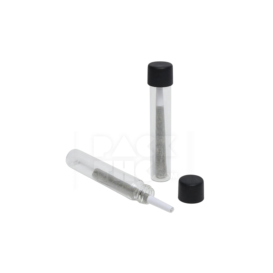image 116MM CR 5 BLUNT CLEAR PLASTIC BLUNT TUBE WITH PLASTIC BLACK CAP - (500 COUNT)