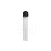 116MM PLASTIC PRE ROLL TUBES - CLEAR WITH BLACK CAP - (500 COUNT)
