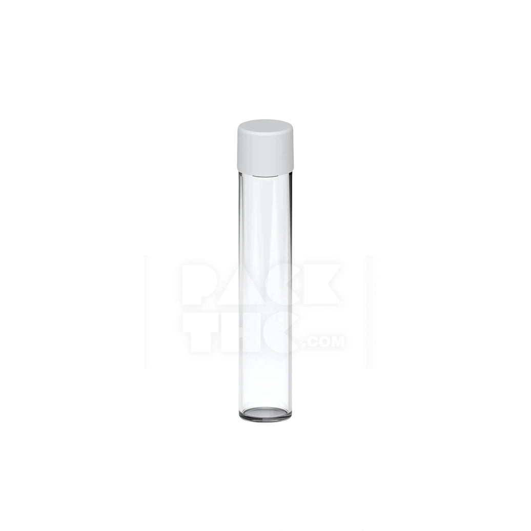 116MM CR 5 BLUNT CLEAR PLASTIC BLUNT TUBE WITH PLASTIC WHITE CAP - (500 COUNT)