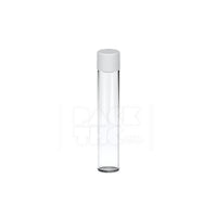 116MM PLASTIC PRE ROLL TUBES - CLEAR WITH WHITE CAP - (500 COUNT)