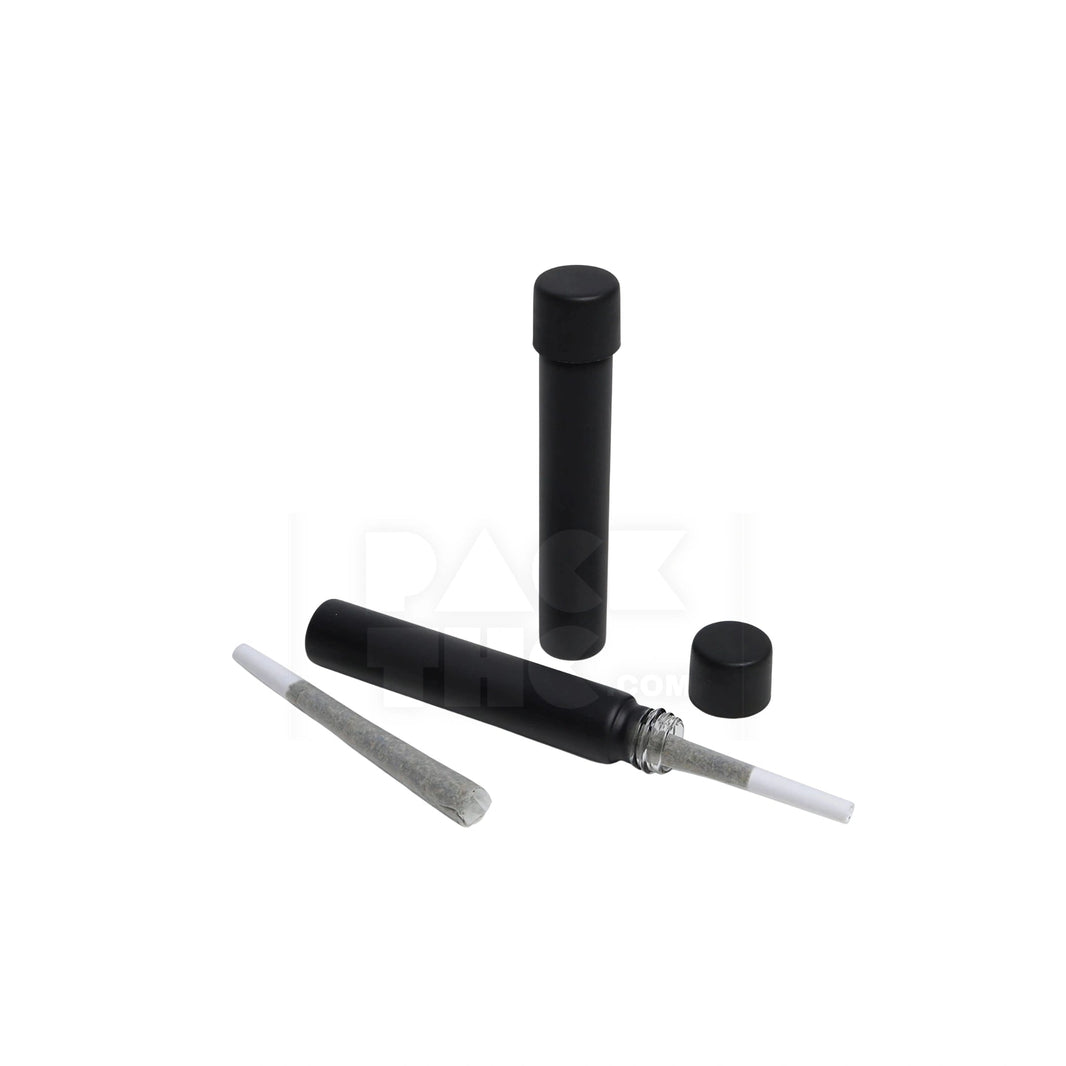 image 116MM PLASTIC PRE ROLL TUBES - BLACK WITH BLACK CAP - (500 COUNT)