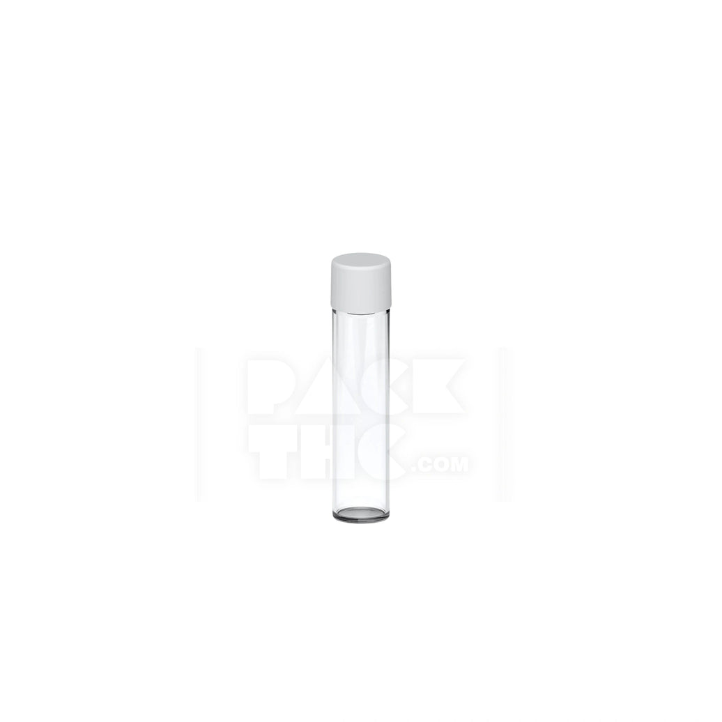 116MM PLASTIC PRE ROLL TUBES - WHITE WITH WHITE CAP - (500 COUNT)