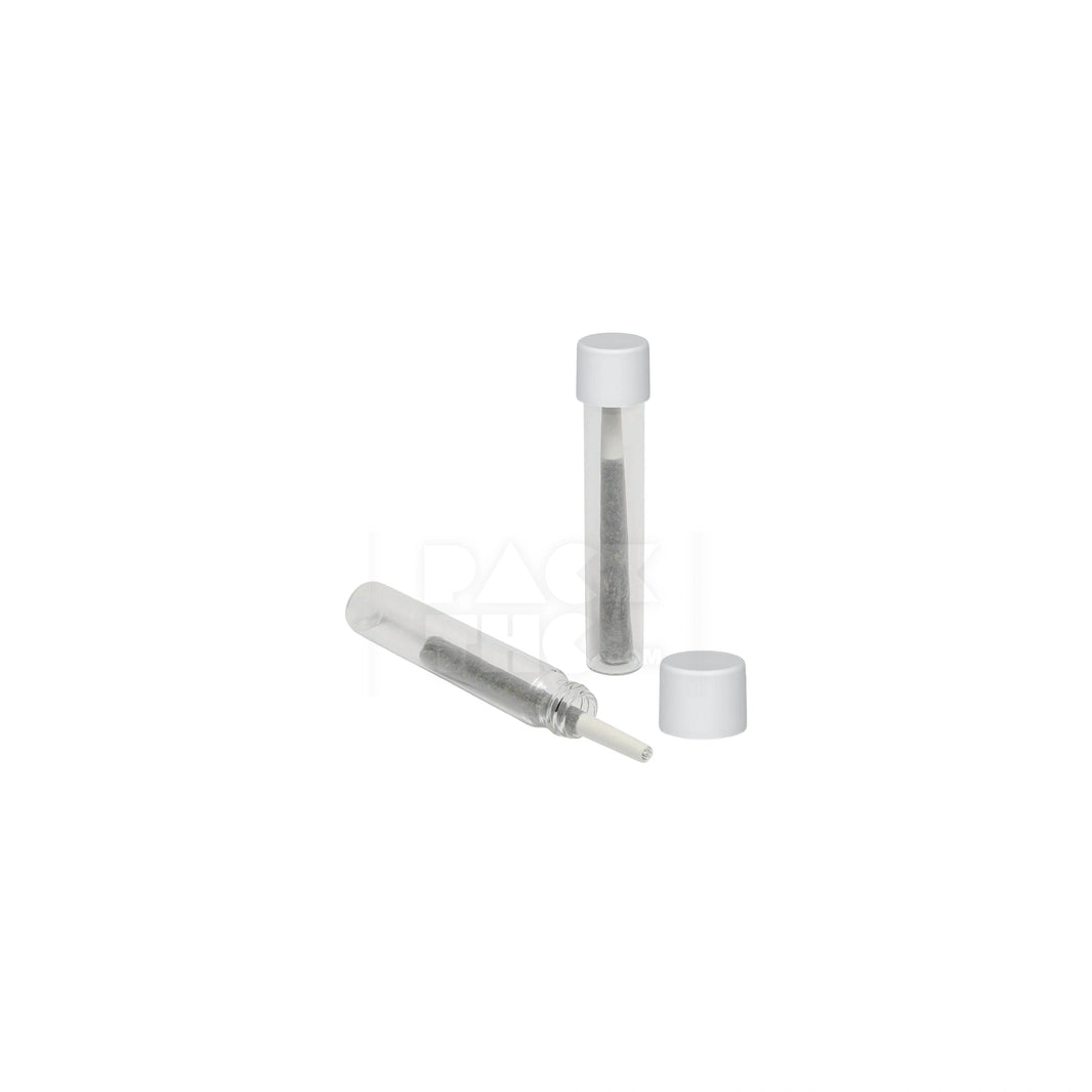 image 116MM PLASTIC PRE ROLL TUBES - WHITE WITH WHITE CAP - (500 COUNT)