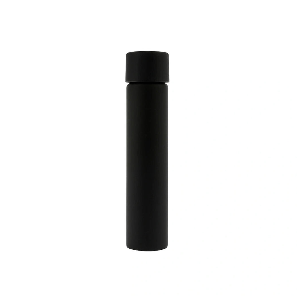 118mm matte black pre-roll glass tube with black cap