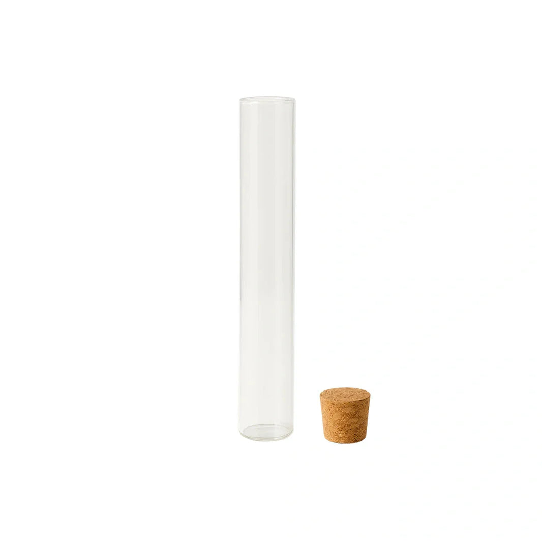 image 116mm cr clear glass blunt tube with wooden cork