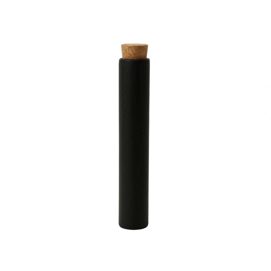 118mm CORKED GLASS PRE-ROLL TUBE - MATTE BLACK | PackTHC - (500)