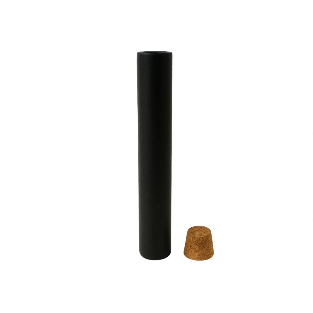 image 118mm CORKED GLASS PRE-ROLL TUBE - MATTE BLACK | PackTHC - (500)