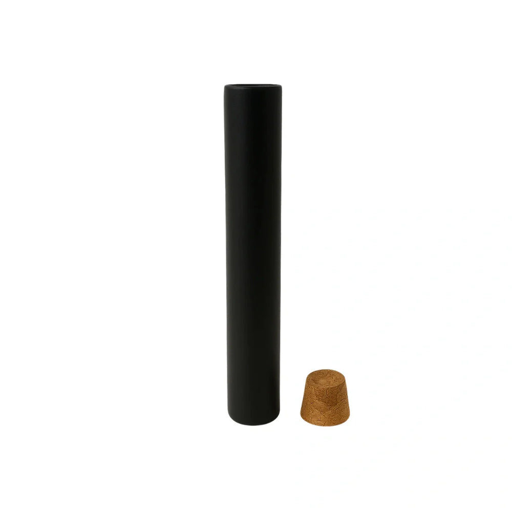 116mm cr matte black glass blunt tube with wooden cork