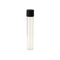 118mm GLASS PRE-ROLL TUBE - CLEAR WITH BLACK CAP  - (500 Count)