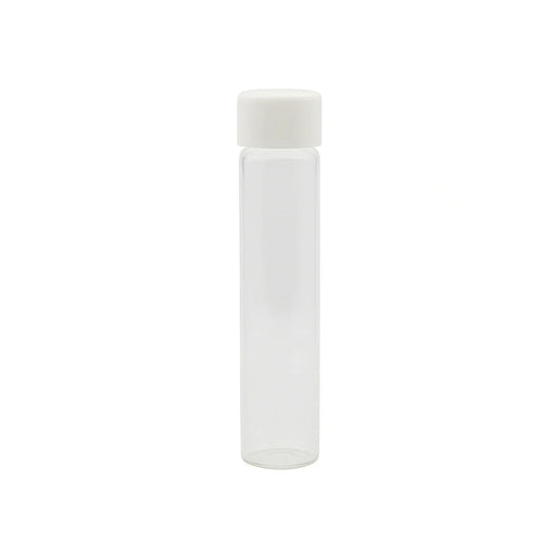 116mm cr clear glass blunt tube with plastic white cap
