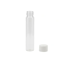 116mm cr clear glass blunt tube with plastic white cap