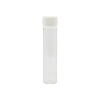 118mm GLASS PRE-ROLL TUBE - CLEAR WITH WHITE CAP  - (500 Count)