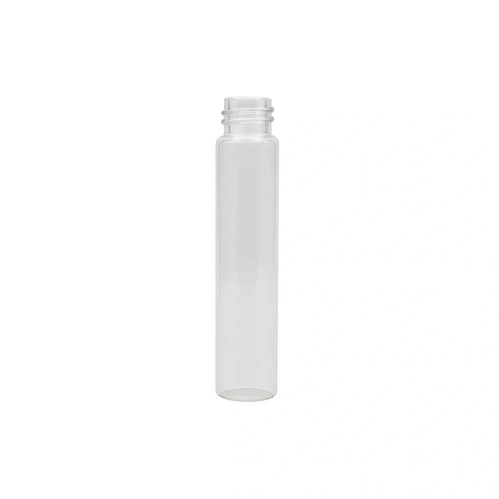 116mm cr clear glass blunt tube with plastic white cap