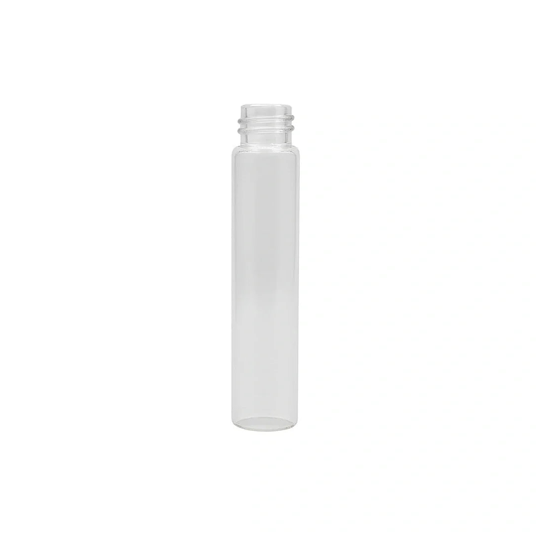 116mm cr clear glass blunt tube with plastic white cap