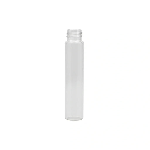 116mm cr clear glass blunt tube with plastic white cap