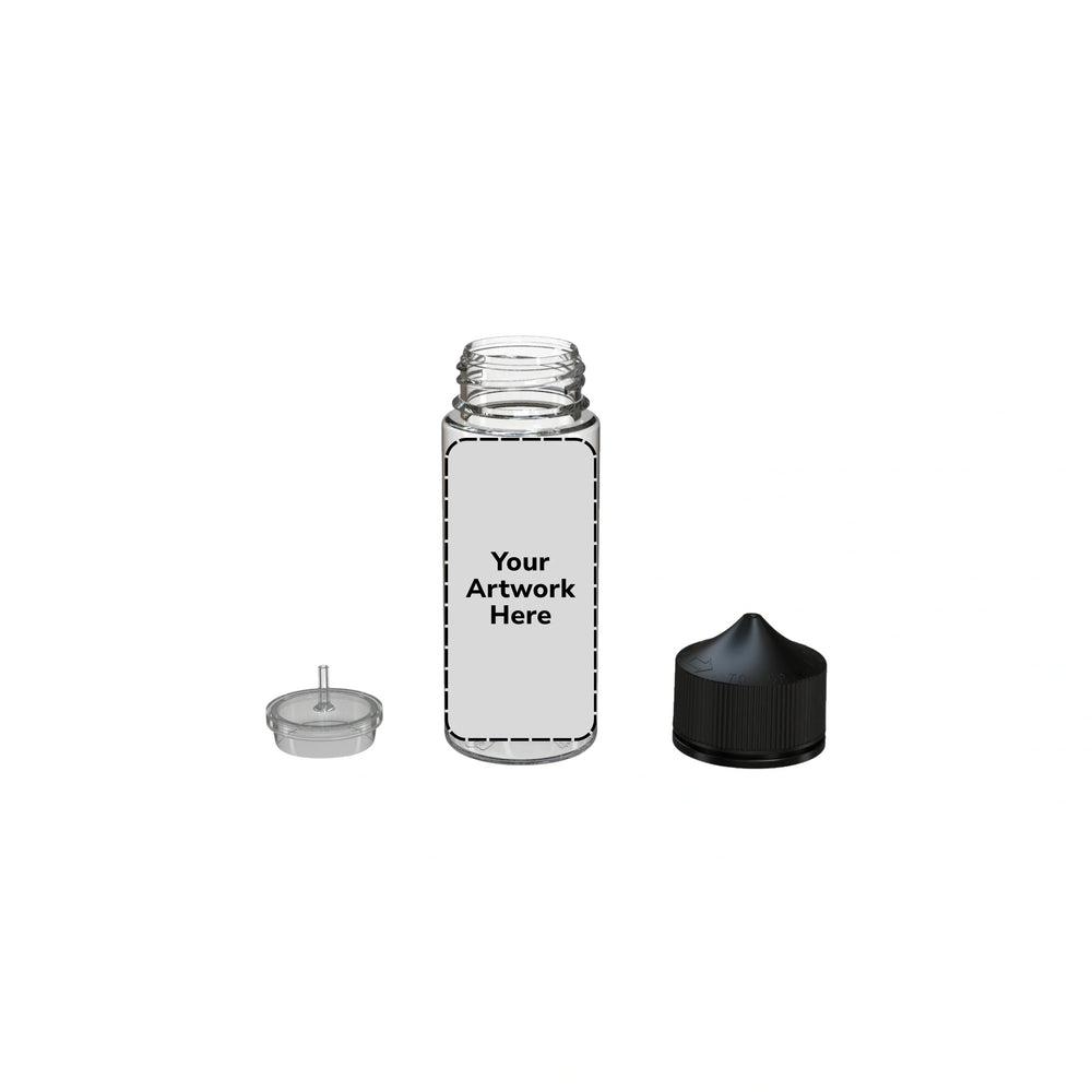 120ml v3 unicorn bottle clear black cap